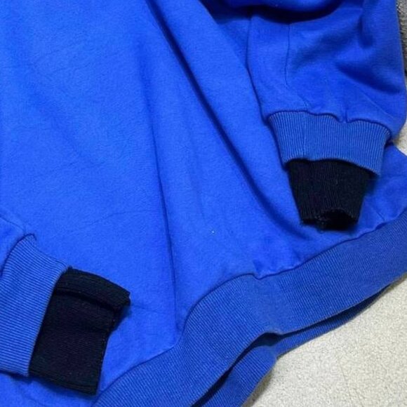 Blue Turtleneck Sweatshirt With Contrast Cuffs - Picture 3 of 3